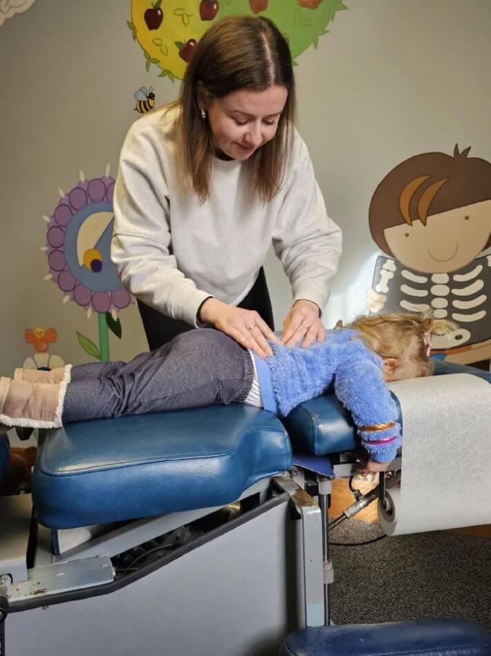 Spurback Family Chiropractic toddler back adjustment