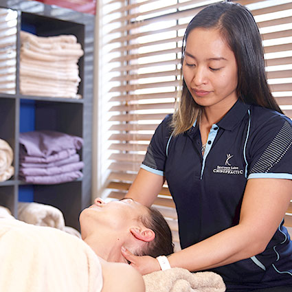 person getting neck massage