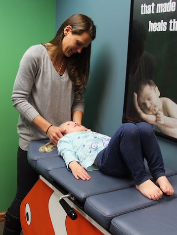 Pediatric chiropractic adjustment in Waite Park