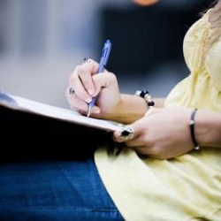 lady filling out paperwork