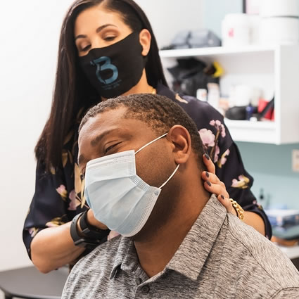 Man getting neck adjustment