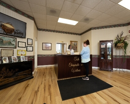 Practice reception area