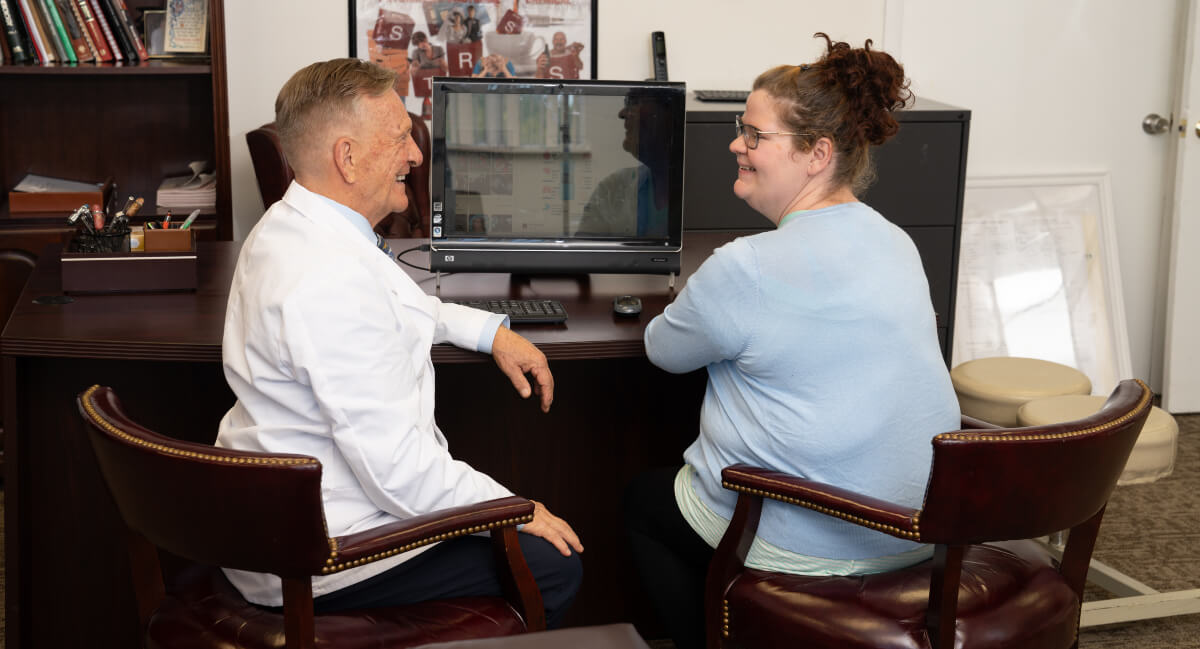 Morgantown patient in a chiropractic consultation