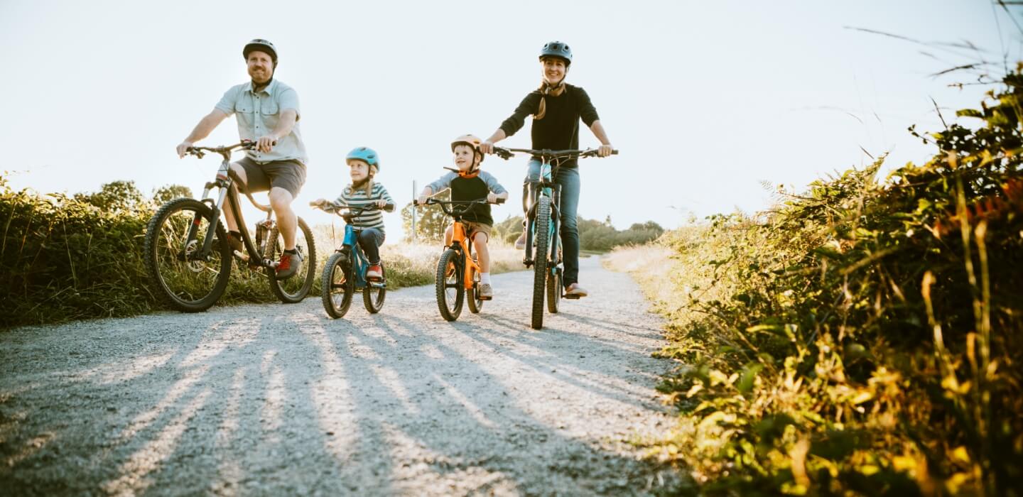 family biking