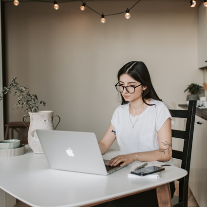 woman working from home