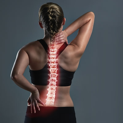 woman spine overlap