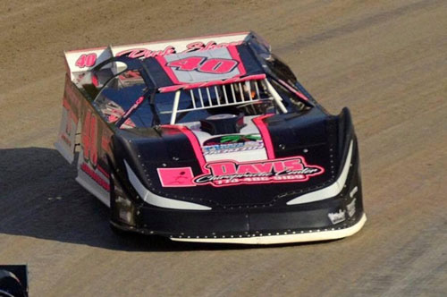 Tina Johnson's race car, sponsored by Davis Chiropractic Center 