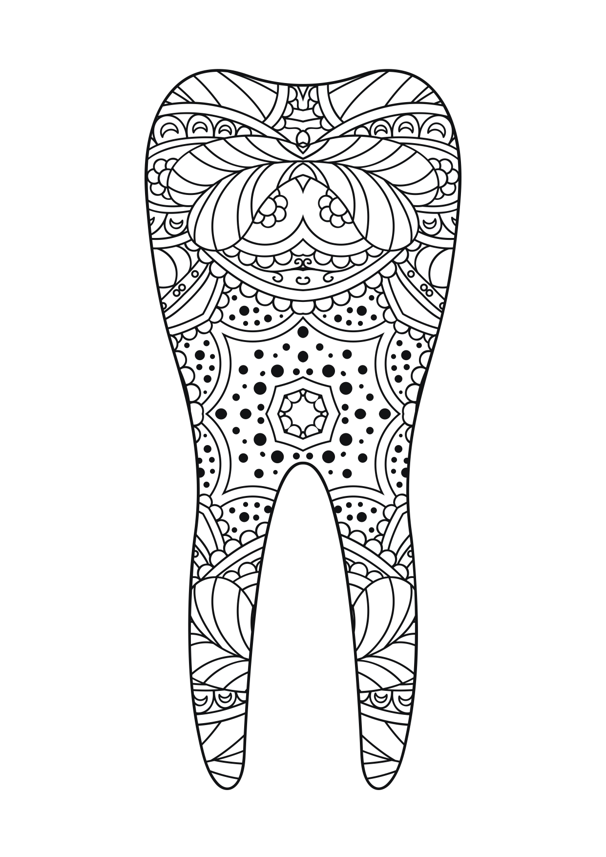Mindful Colouring Tooth Design