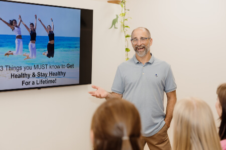 Cleveland chiropractor delivering a seminar
