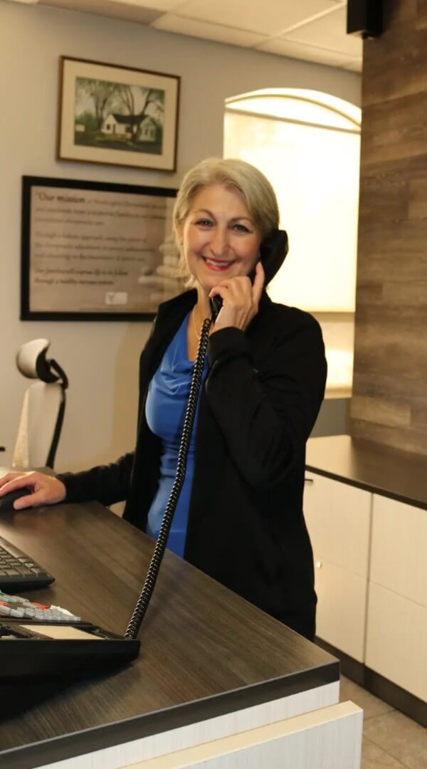 Receptionist on the phone