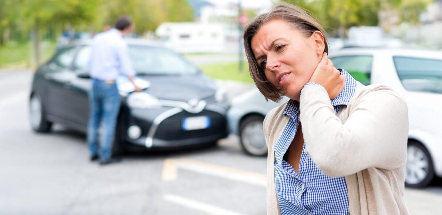 person with neck pain after auto accident