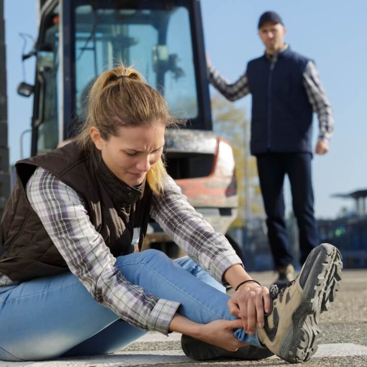 person tying their shoe