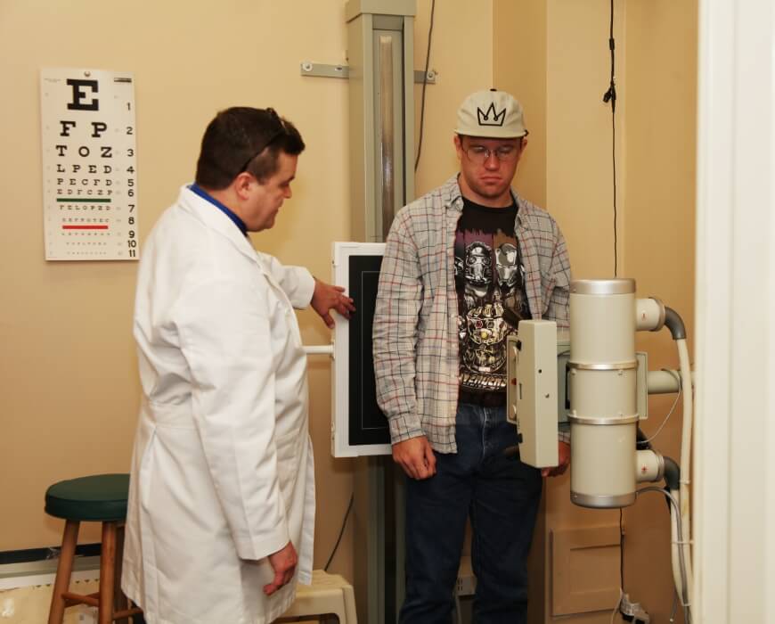 A Better Life Chiropractic patient getting xrays taken