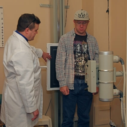 our doctor taking patient xrays