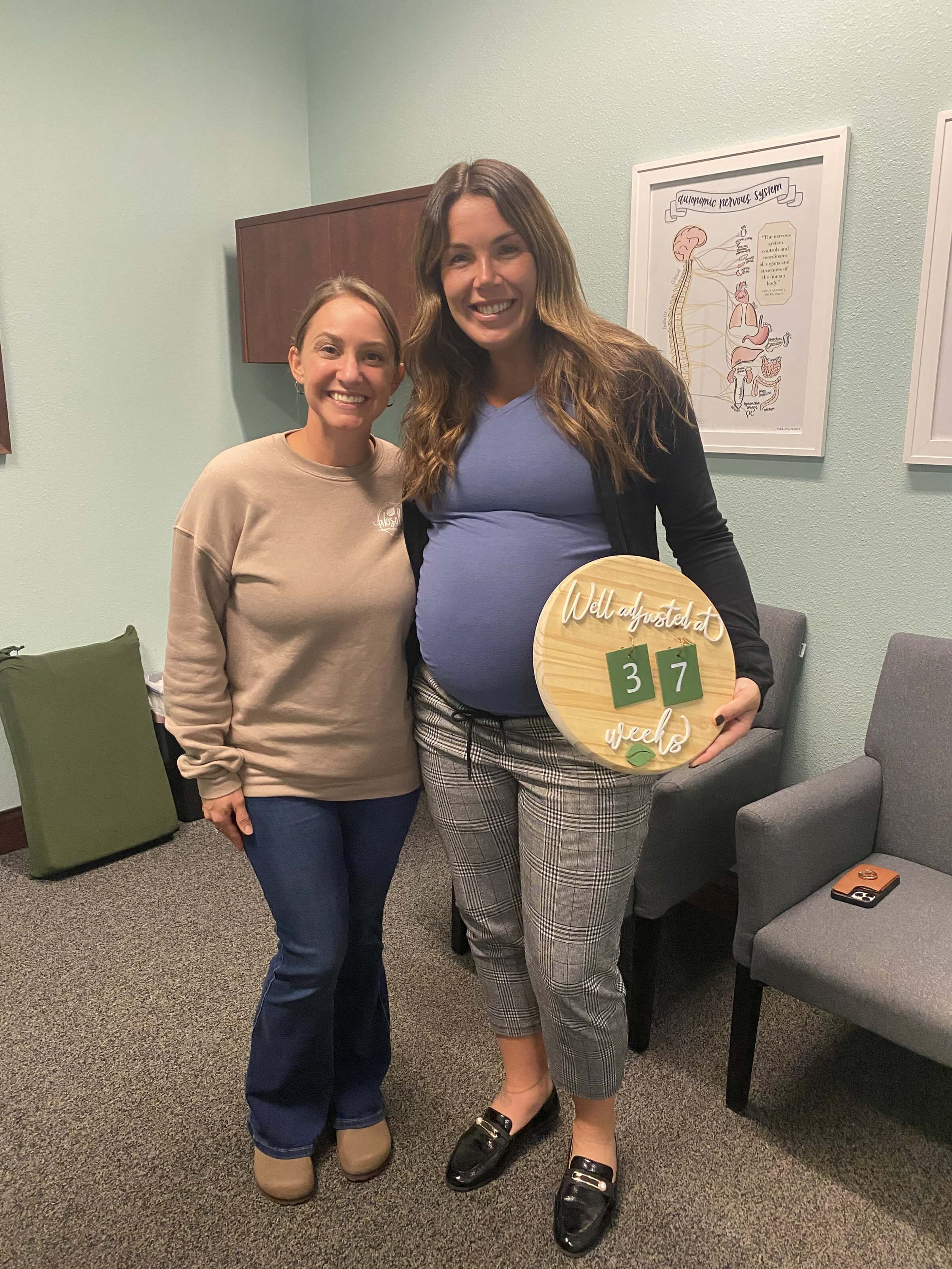 Webster Technique prenatal chiropractic adjustment in Kenosha WI at Absolute Chiropractic + Wellness