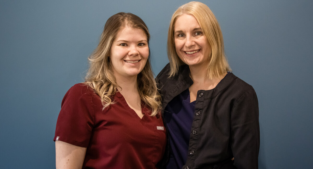 Dr. Maggie McCarvill and Dr. Alison team photo