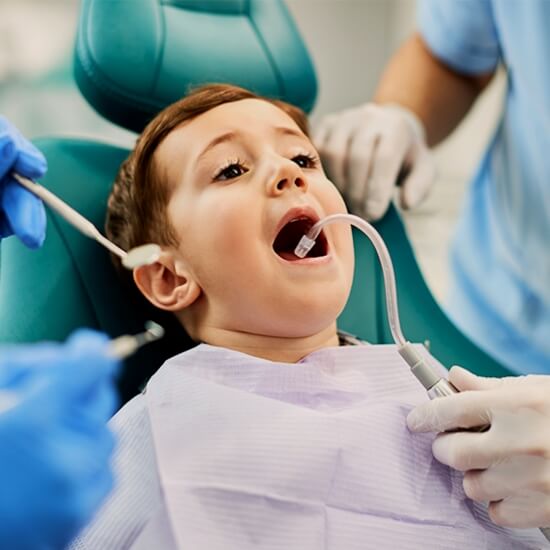 boy dental checkup