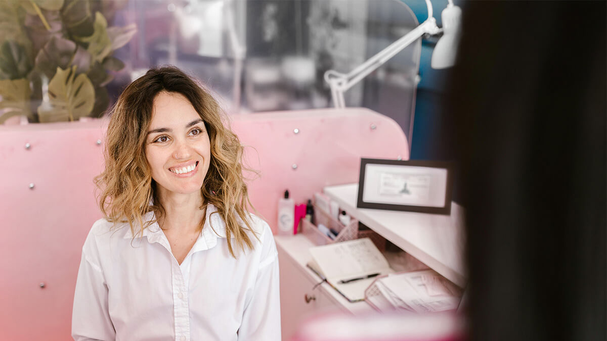 smiling receptionist