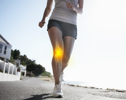 Female athlete with knee pain