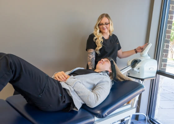 Female patient treated with Spinal Decompression