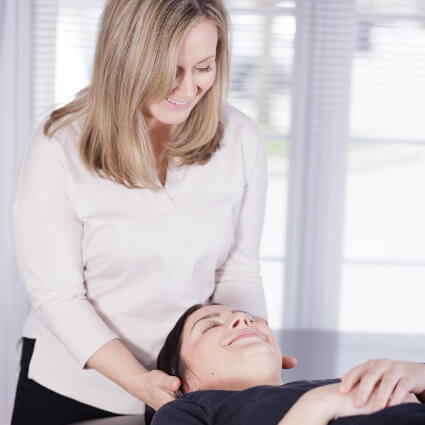 adjusting woman