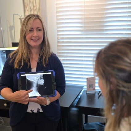Dr Trina showing patient imaging