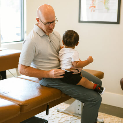 Toddler getting adjusted