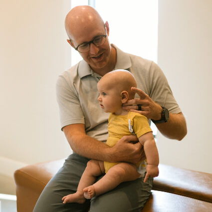 Adjusting baby's head
