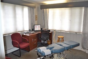 Chiropractic office and adjusting table