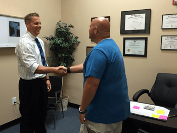 Dr. Steigerwalt with patient