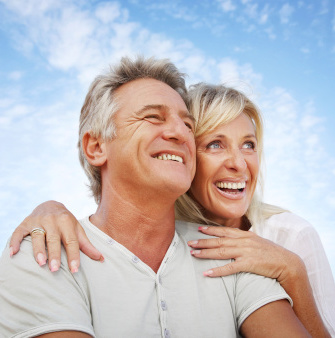 Happy Older Couple Blue Skies