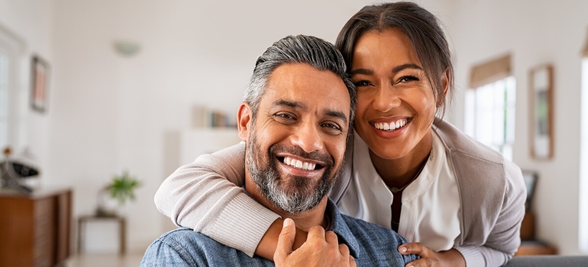 Smiling man and woman