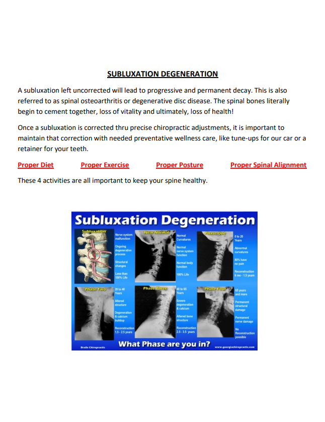 Subluxation Degeneration