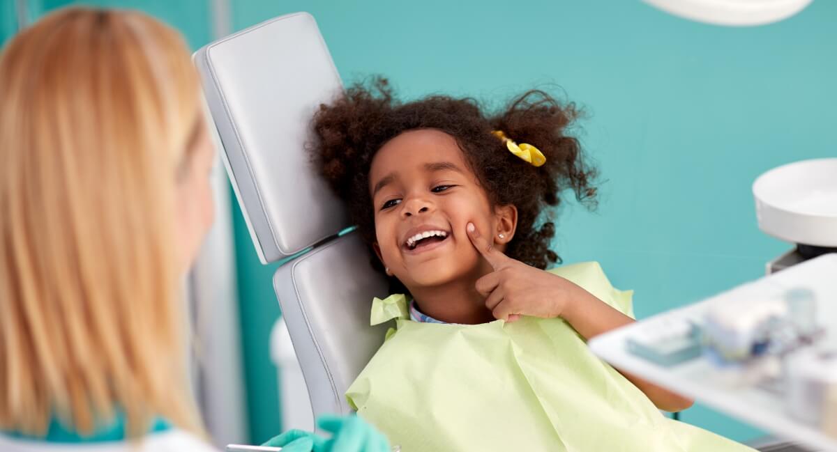Little girl in a dental consultation