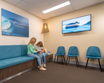 Patients sitting in waiting room