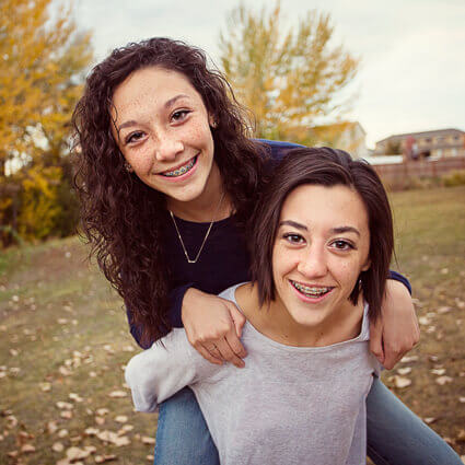 sisters with braces