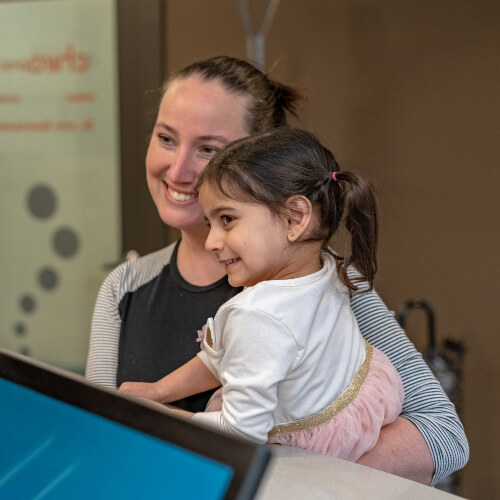Madison patient checking in at reception