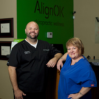 Dr. Kyle and Jill at the front desk