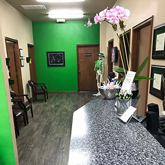 Front desk and waiting room