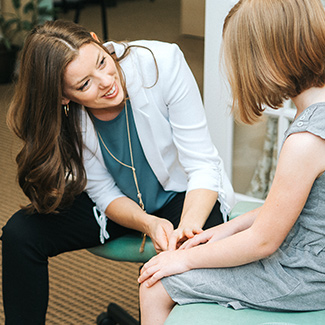 Dr. Michelle and a patient