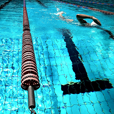 woman swimming in a pool