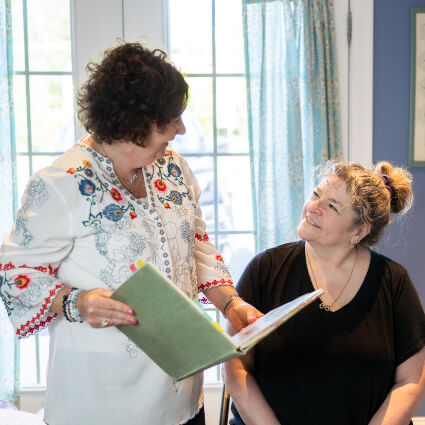 Patient in discussion with chiropractor