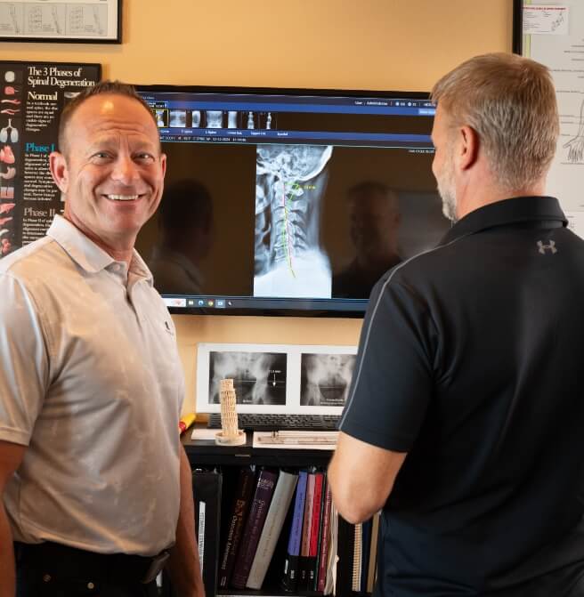Doctor showing x-ray