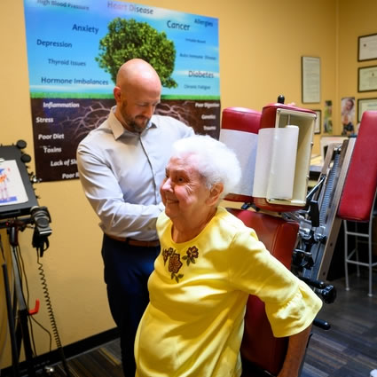 Doctor working with patient