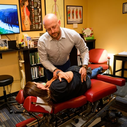 Adjusting patient on table