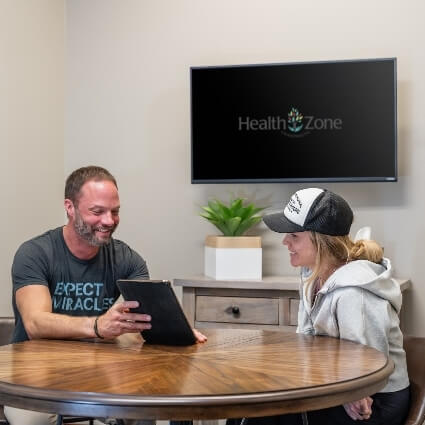 Dr Matt talking with patient