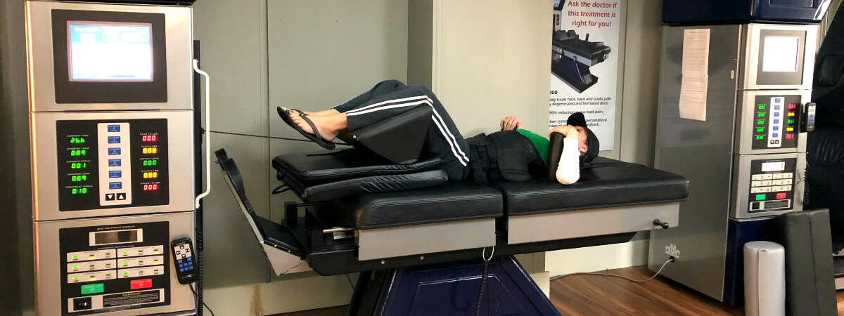 Spinal decompression therapy used for relieving back and neck pain