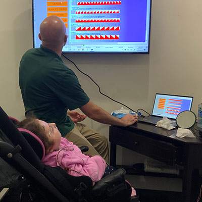 patient during a neurofeedback session