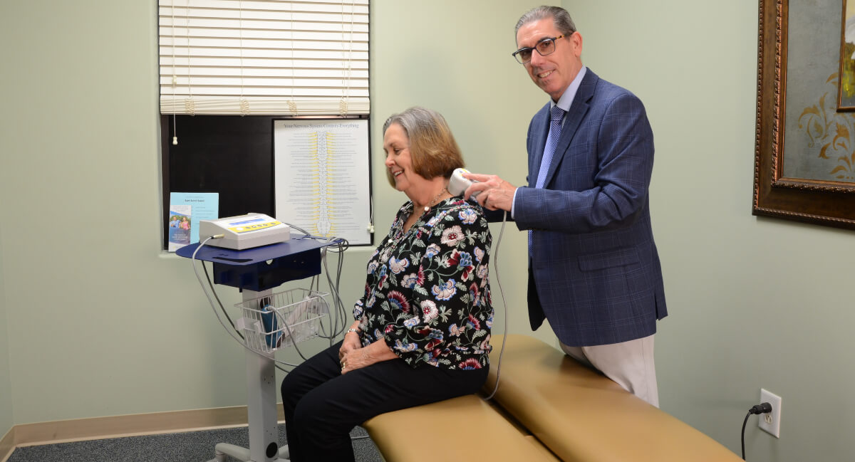 Greenville patient using Laser Therapy to treat patient's neck