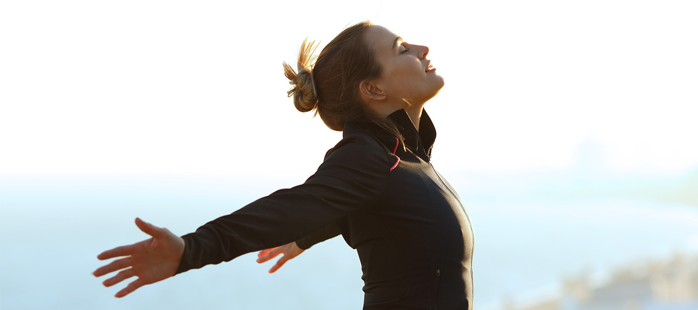 Woman feeling the wind